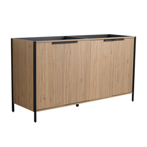 Light Brown Contemporary Freestanding Bathroom Vanity with Adjustable Shelves