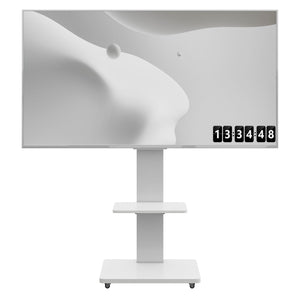 Mobile TV Stand With Shelf Floor Mount Cart For TVs With Lockable Wheels