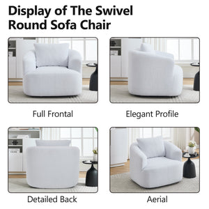 360° Swivel Round Upholstered Comfy Chair