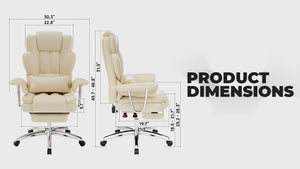 Big and Tall Executive Office Chair with Footrest