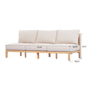 4 Piece Acacia Wood Outdoor Sofa Set with Rope-Woven Chairs