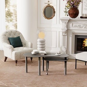 Rotatable Cocktail Table With Solid Legs, 360 Degree Rotating