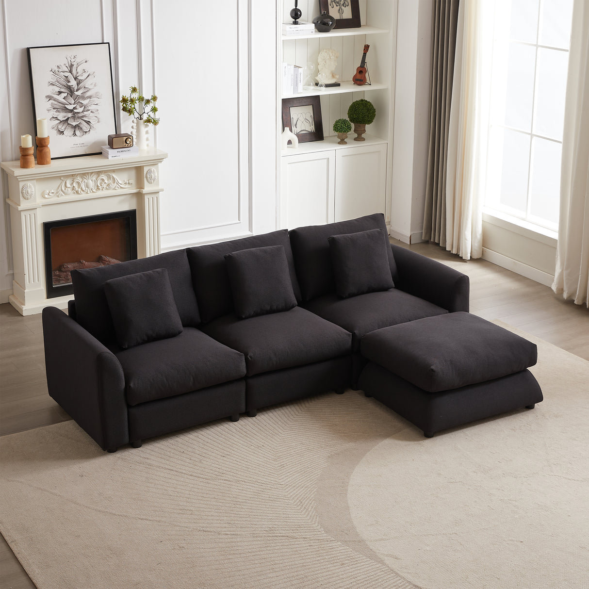 102.2-Inch-Combination-Sofa-Modular-Sofa-with-Ottoman,-black-Sofas-&-Sectionals