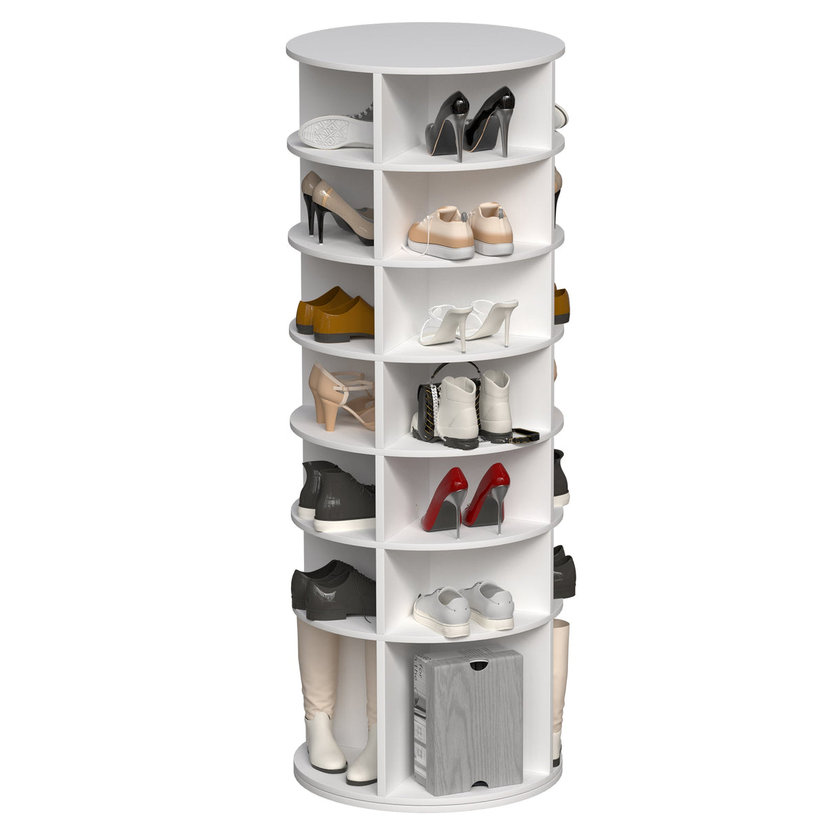 Rotating Shoe Rack Tower - 7-Tier Spinning Shoe Organizer