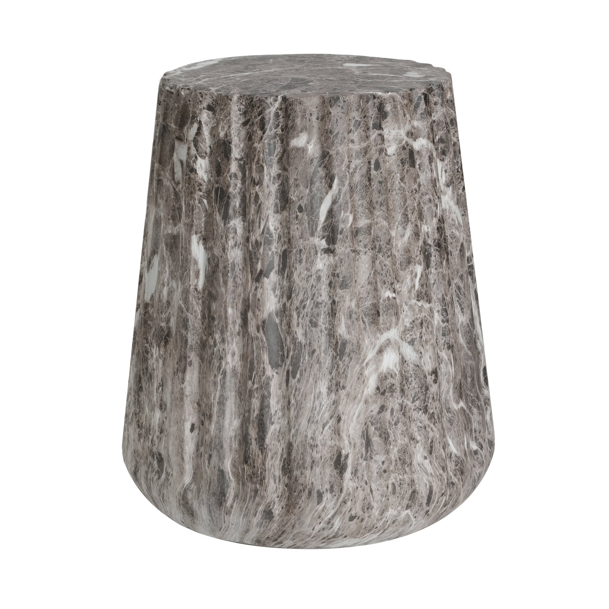 Outdoor Cleme Carved Side Table, Brown End Table