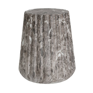 Outdoor Cleme Carved Side Table, Brown End Table