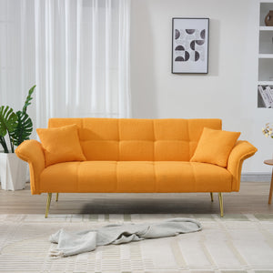 70-Inch Teddy Fleece Sofabed with Adjustable Arms and Backrest