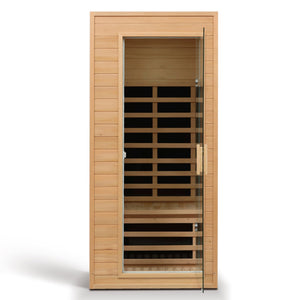 Hemlock One-person Far Infrared Roof Embedded Indoor Sauna Room Natural Hemlock 33.7x33.46x72.83 inches