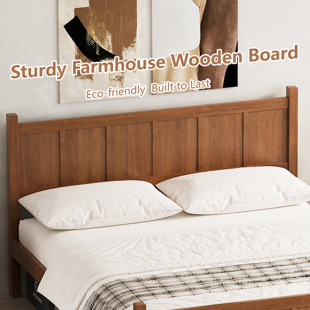 Queen Size Flat Panel Bed with Headboard & Footboard