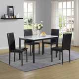 Citico 5-Piece Faux Marble &amp; Metal Dining Set