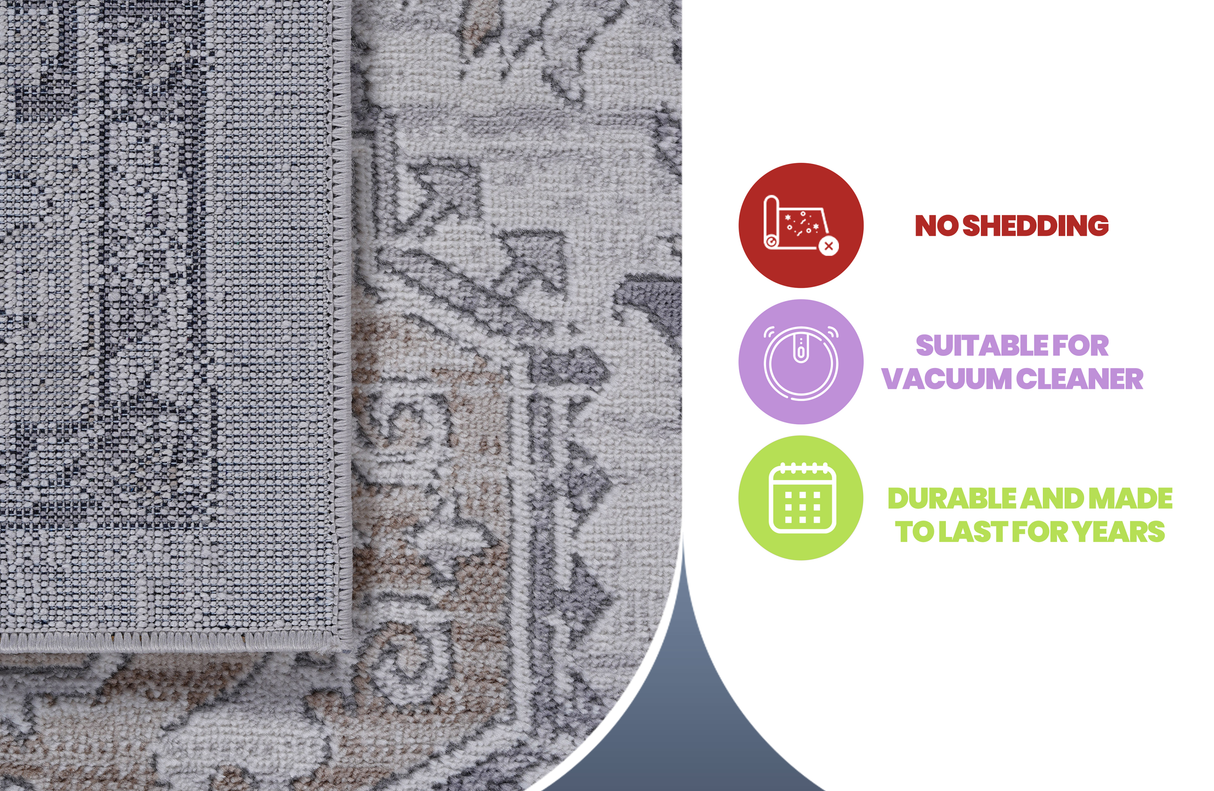 NAAR MARFI Collection Oriental Non-Shedding and Stain Resistant Area Rug