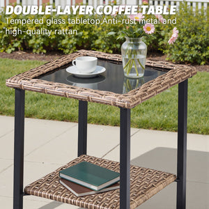 2-Person Outdoor Wicker Swivel Rocker Seating Group