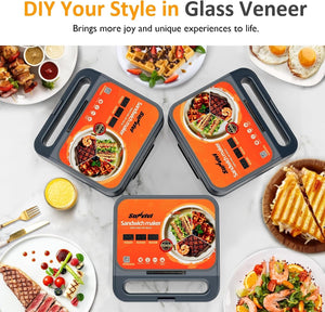 3 in 1 Electric Sandwich Maker with Removable Nonstick Plates