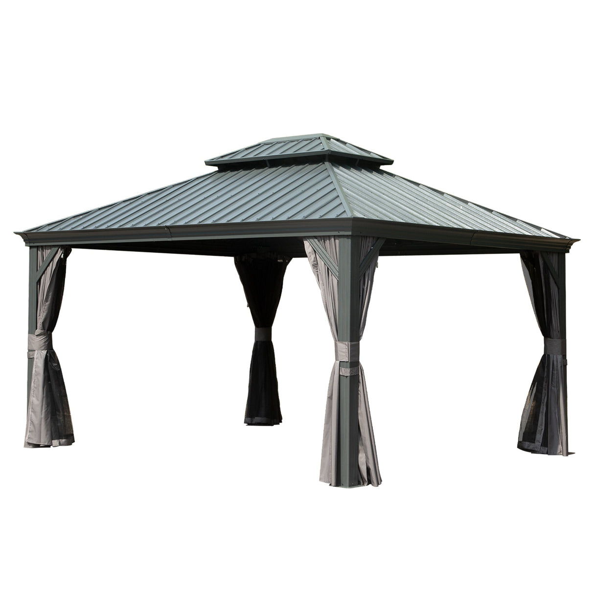 10' X 14' Hardtop Gazebo with Double Roof