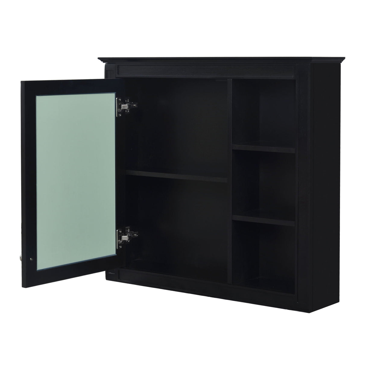 Bathroom Vanity With Top Sink, 2 Doors And 3 Drawers, Freestanding Set With Mirror Cabinet