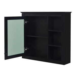 Bathroom Vanity With Top Sink, 2 Doors And 3 Drawers, Freestanding Set With Mirror Cabinet