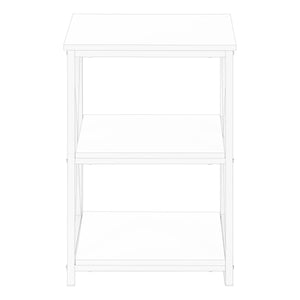 3 Tier Accent Table, Side Marble Look Contemporary & Modern