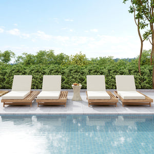 Lounge Chaise Set, Space Available On One Side, Acacia Solid Wood In