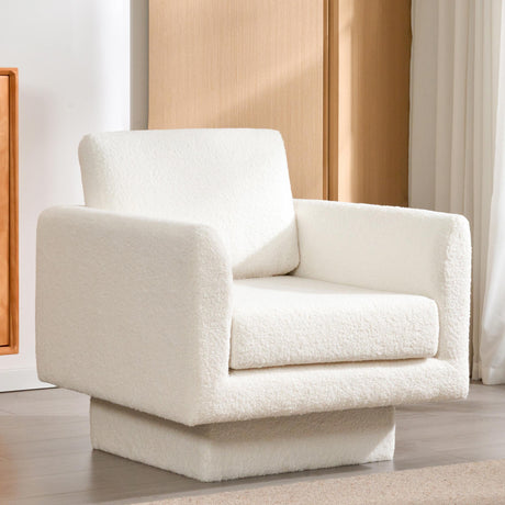 Hartswell Teddy Sherpa Modern Swivel Accent Chair