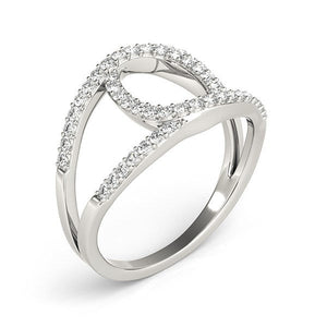 14k White Gold Diamond Loop Style Dual Band Ring (1/2 cttw)