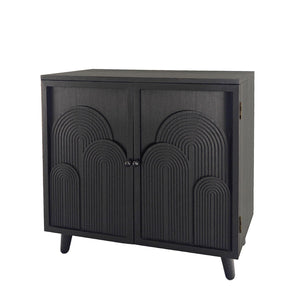 2 Door Accent Cabinet Storage Cabinet With Adjustable Shelf - Black
