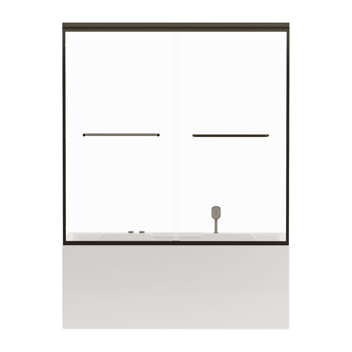 Double Sliding Bathtub Shower Door, Semi Frameless Bypass