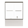Double Sliding Bathtub Shower Door, Semi Frameless Bypass