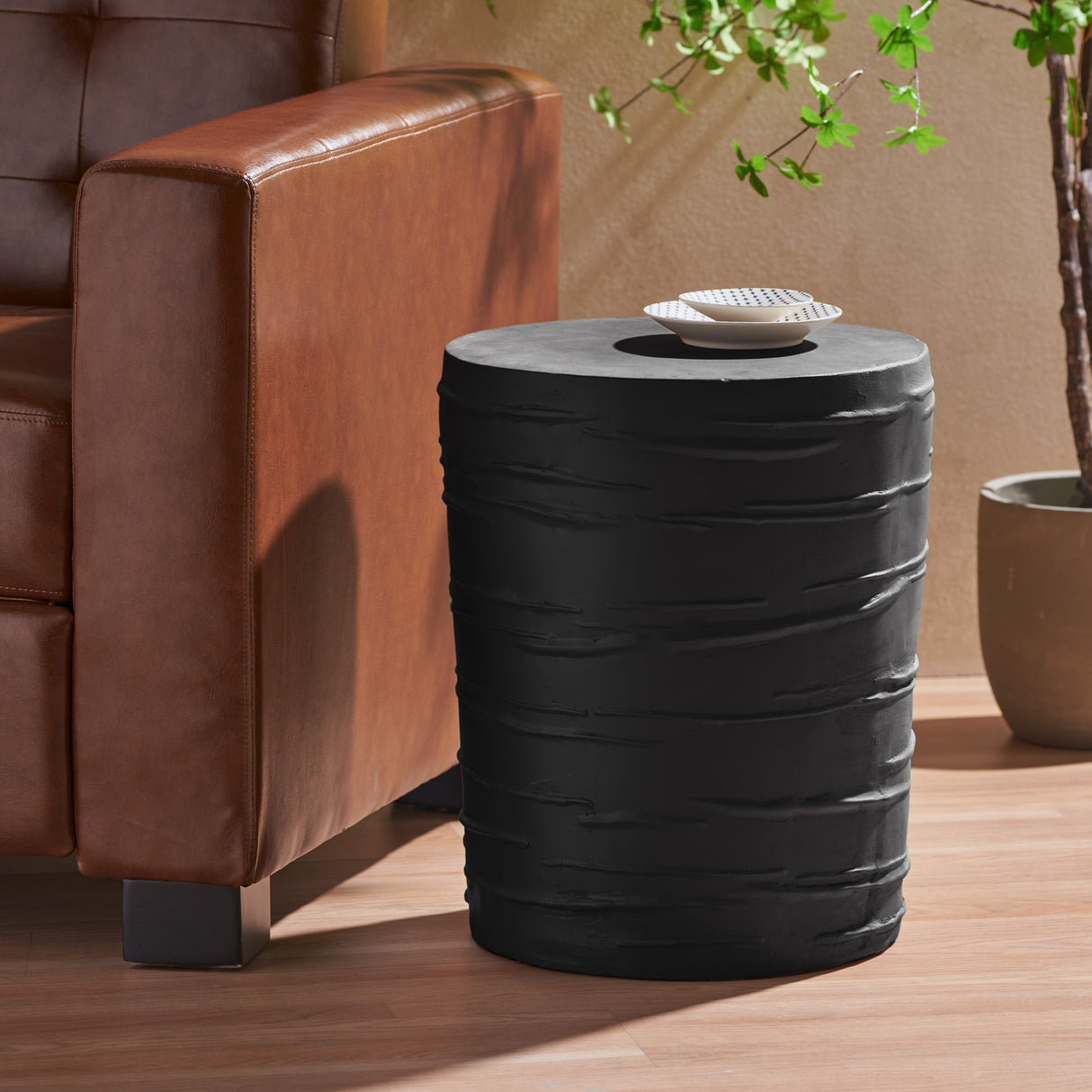 Birch outdoor side table