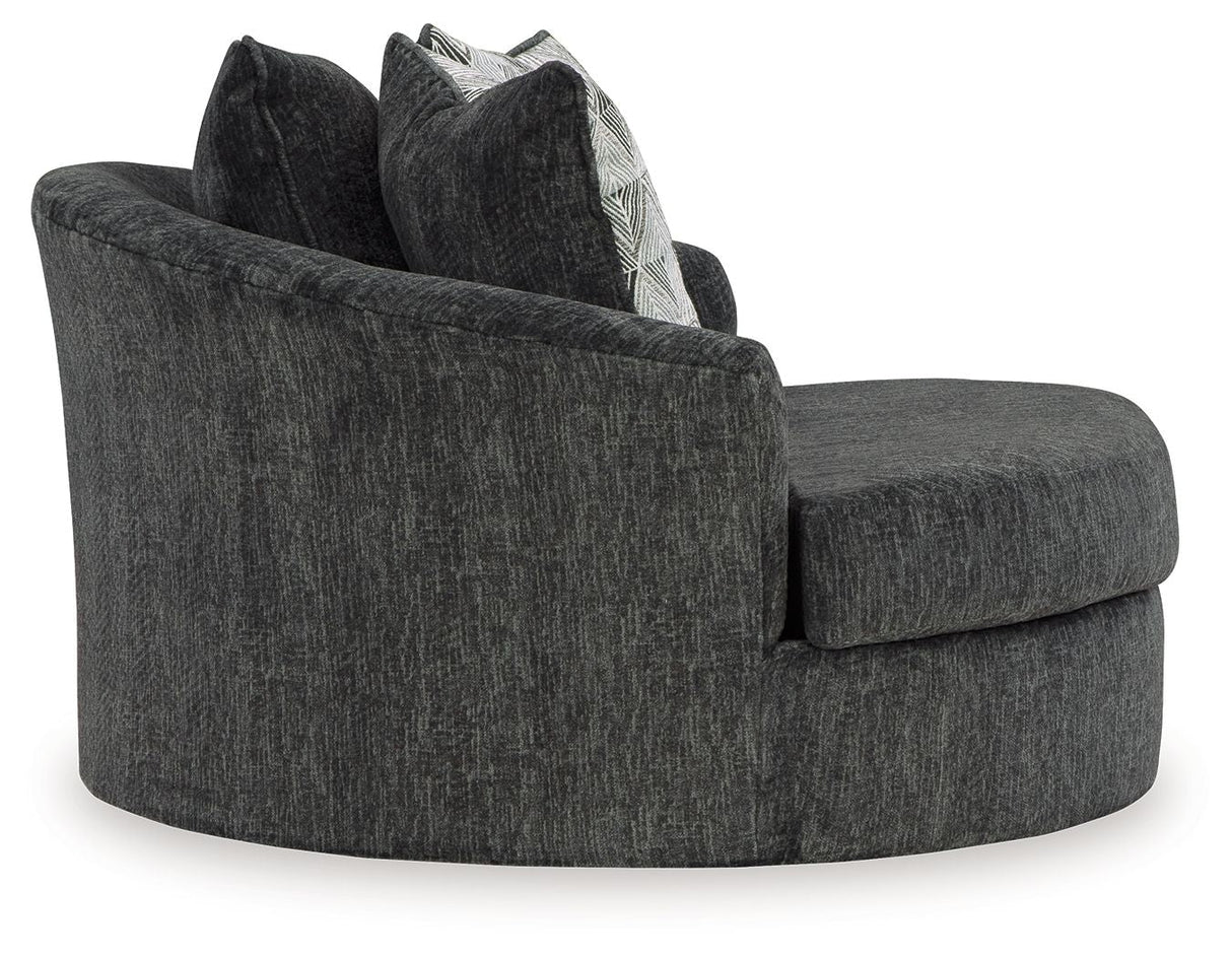 Biddeford - Oversized Swivel Accent Chair - Shadow