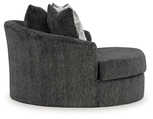 Biddeford - Oversized Swivel Accent Chair - Shadow