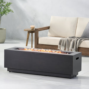 Modern Dark Grey 40" Outdoor Iron Propane Fire Pit