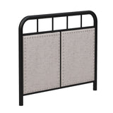 Twin Size Linen Upholstered Platform Metal Bed Frame with Fabric Headboard and Footboard