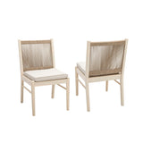 Cordoba Dining Chair Set of 2 with Acacia Wood Frame and Water Repellent Fabric