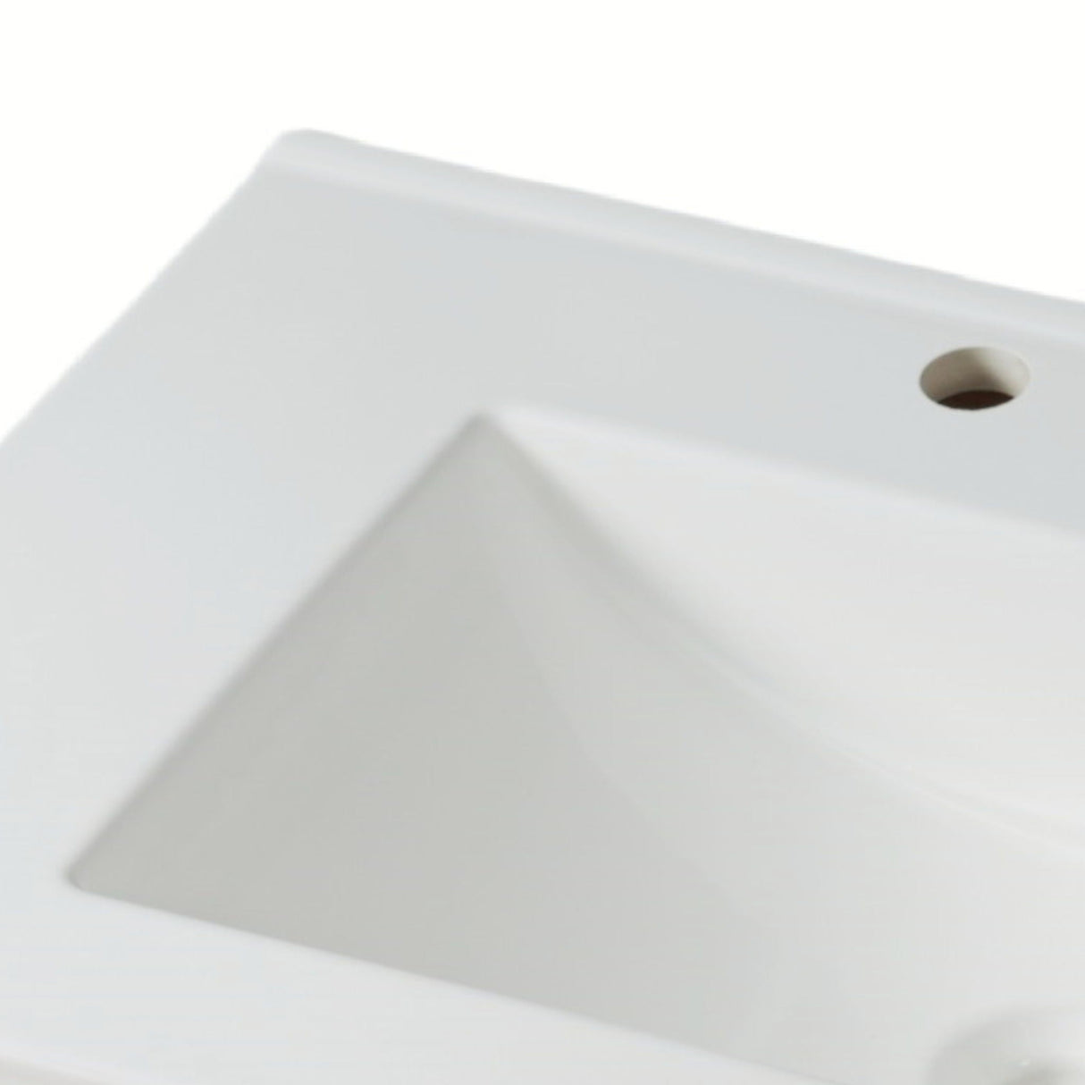 Modern Bathroom Vanity With Ceramic Sink, Tempered Blurred Glass Doors