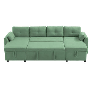 U-Shaped Sectional Sofa Bed With Storage And USB Ports