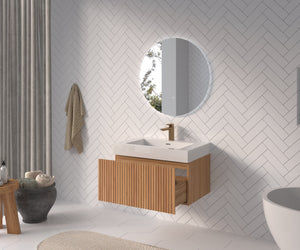 30" Bathroom Vanity with Sink - Wall Mounted Floating Cabinet