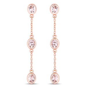 1.62 Carat Genuine Morganite .925 Sterling Silver Earrings