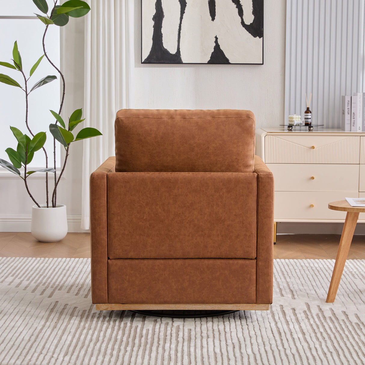 Thornfield Upholstered Square Swivel Accent Chair