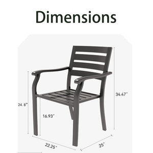 VRSHWO Iron Terrace Dining Chairs Set of 2 - Black