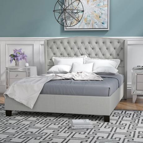 Button Tufted Wingback Bed
