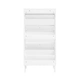 Modern Rattan 3 Door Shoe Rack Cabinet For Entryway
