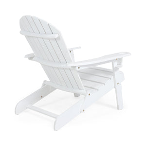 Zenithia Outdoor Foldable Adirondack Chair with 2 Cup Holders - White