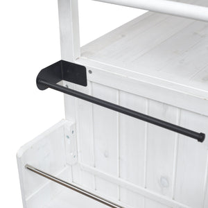 Foldable Outdoor Kitchen Island Patio Cart with Storage