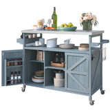 K&K Outdoor Kitchen Island, Rolling Bar Cart & Storage Cabinet