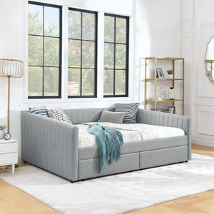 Upholstered Queen Daybed With 2 Drawers