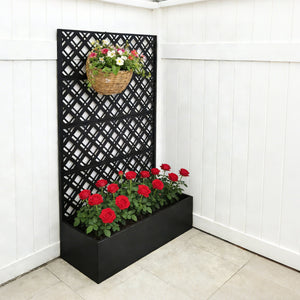 Metal Planter Raised Garden Bed with Trellis