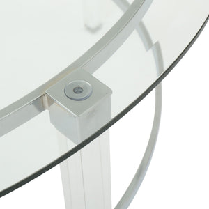 Tempered Glass Round Coffee Table With Four Legs - Clear