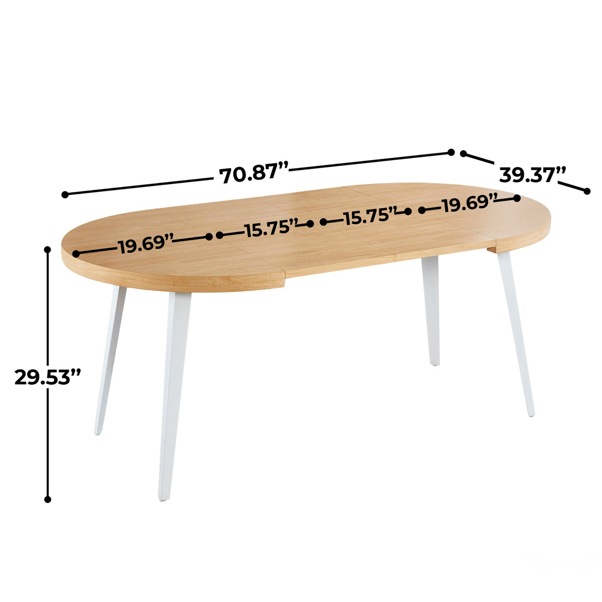 Extendable Dining Table with Metal Legs