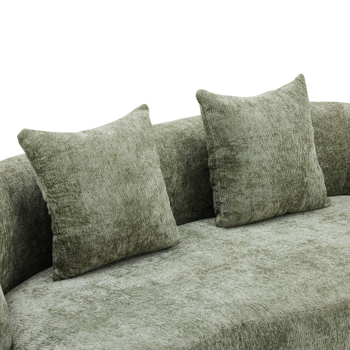 Curved Loveseat Sofa With Round Armrest