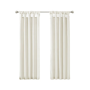 Twist Tab Lined Window Curtain Panel White 50x108